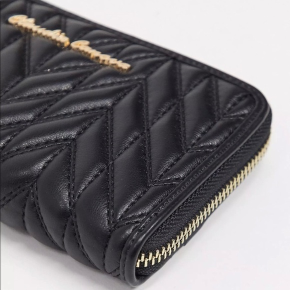 Host Pick 🌟 ASOS Claudia Canova Black Zip Around Quilted Wallet NWT - Picture 2 of 9